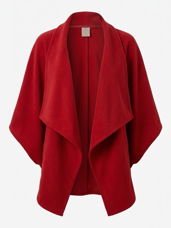 Look By M Sweaters - The Shawl Vest-Draped Open Front Women's Wrap- Red